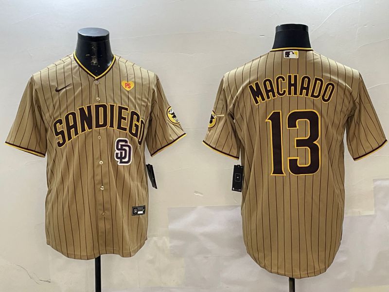 Men San Diego Padres 13 Machado Brown Stripe Game 2025 Nike MLB Jersey style 8